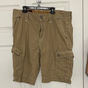 Rock Revival Khaki Cargo Shorts for Men